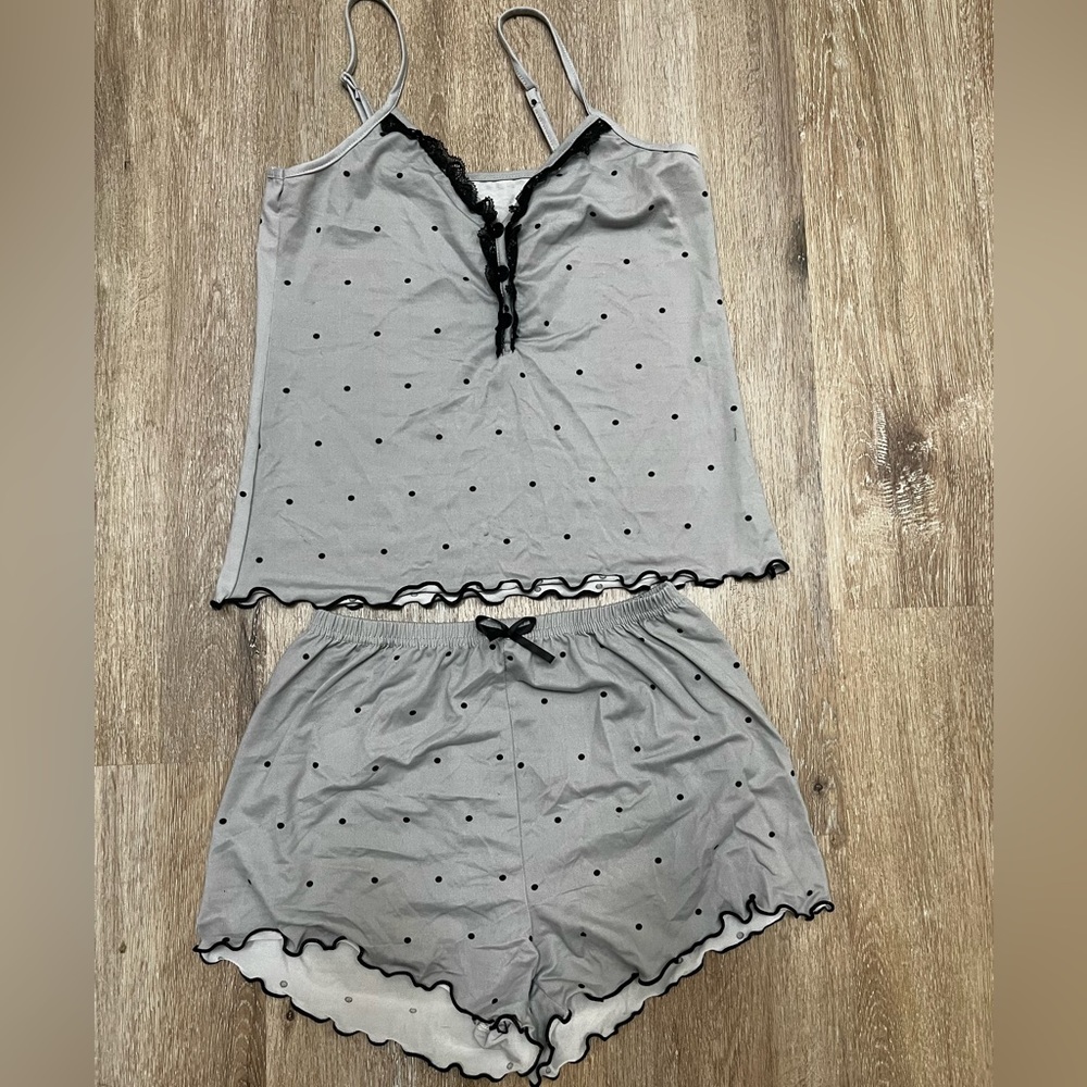 Cotton Summer Pajama Set: Shorts & Tank Top Size Small